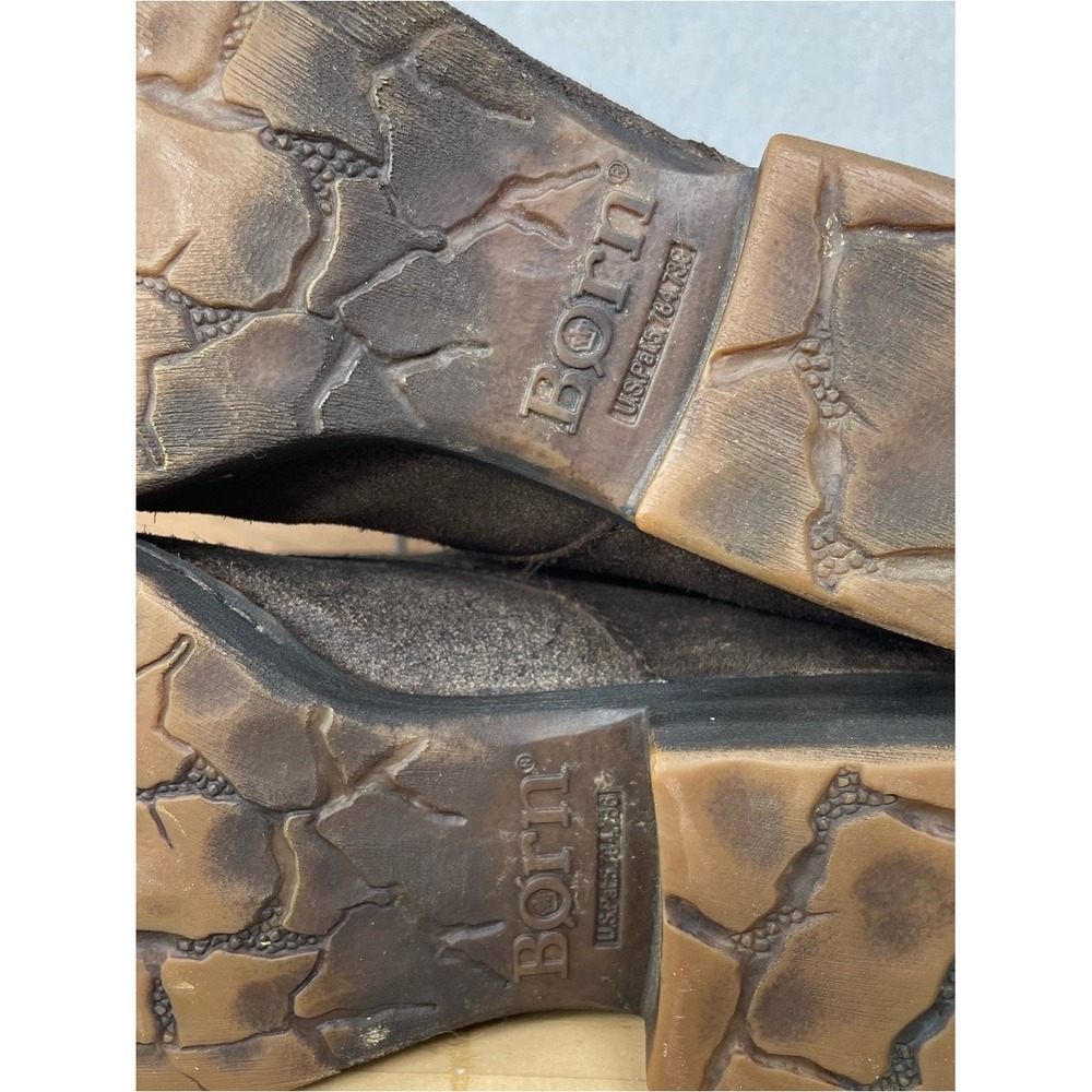 Born Dark Brown Suede/Leather Lace-Up Combat Boots Womens 6M - Picture 10 of 13